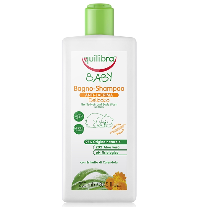 Equilibra, Baby, Bagno-Shampoo Anti-Lacrima (Łagodny szampon do ciała i  włosów 0m+) - cena, opinie, recenzja