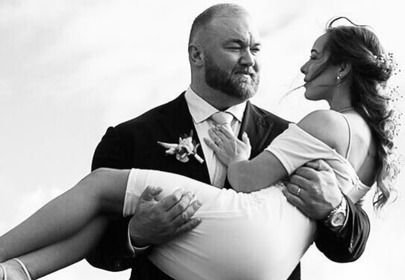 Hafþór Júlíus Björnsson z żoną Hafþór Júlíus Björnsson z żoną