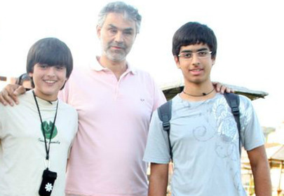 Andrea Bocelli z synami Andrea Bocelli z synami