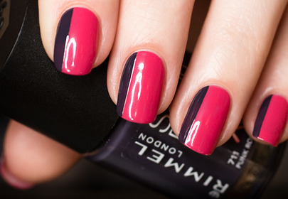 Manicure z czerwieną i grafitem Manicure z czerwieną i grafitem